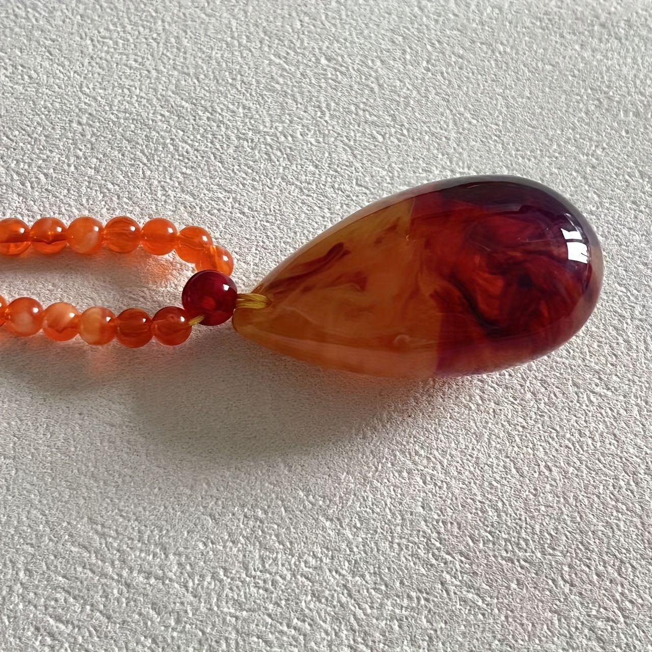 Retro Teardrop Beeswax Pendant Necklace, Stylish Gift for Couples